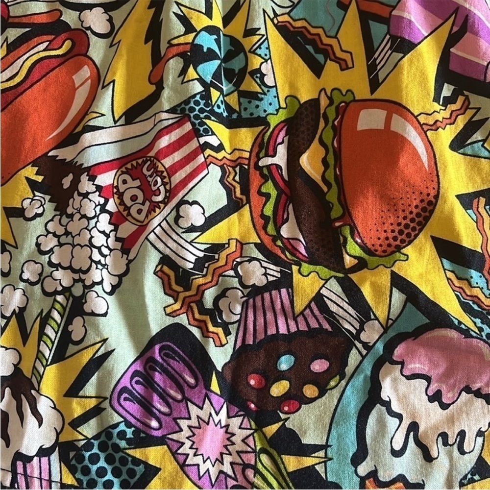 Hot Topic Multicolor Graphic Print Midi Dress - Yellow, Orange, Purple, Blue - Picture 4 of 6